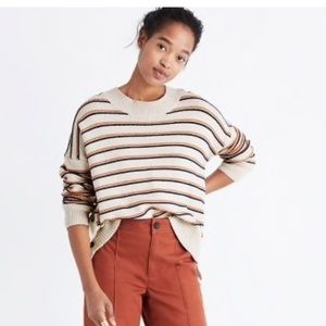 Stripe Button Side Pullover Sweater